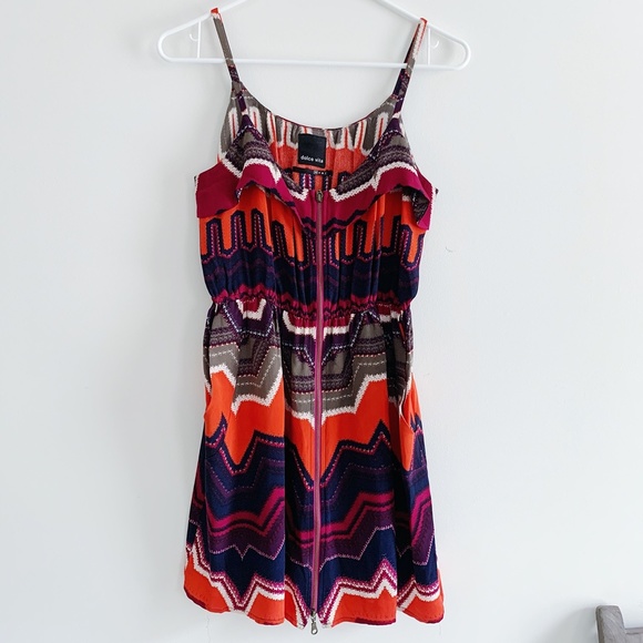 Dolce Vita Multicolor Print Silk Dress - Picture 4 of 4
